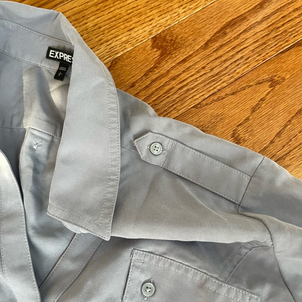 Express Gray Button Down - image 8